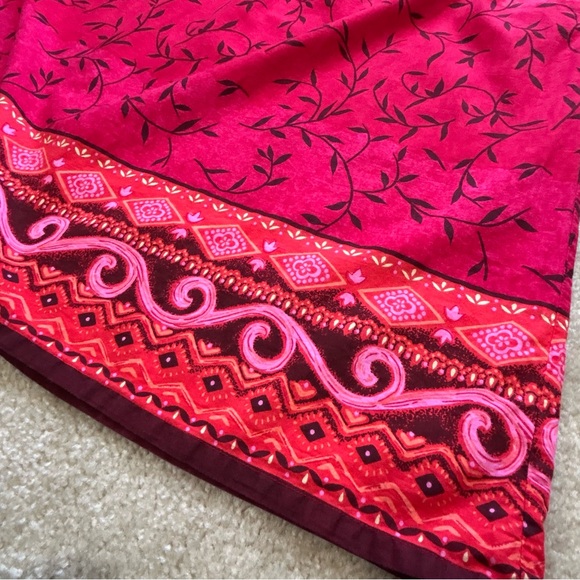 Vintage Fundamentals Red Floral 100% Cotton rob house Dress size Large - Picture 3 of 8